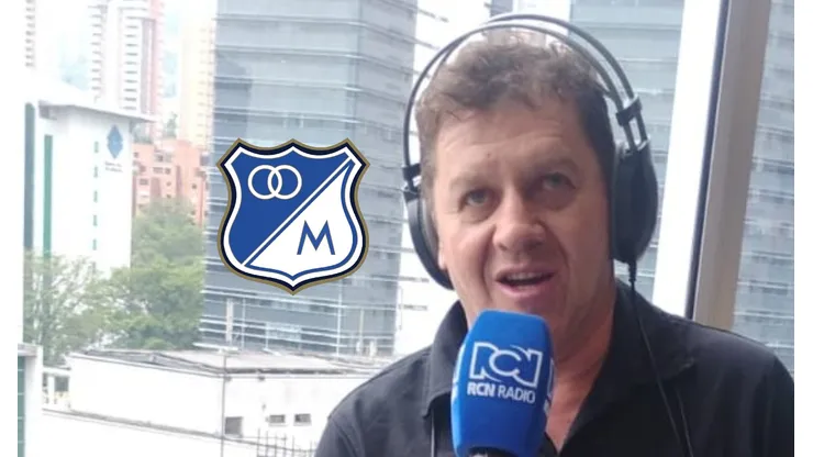 El escudo de Millonarios y Edgar ‘Bambino’ Henao.