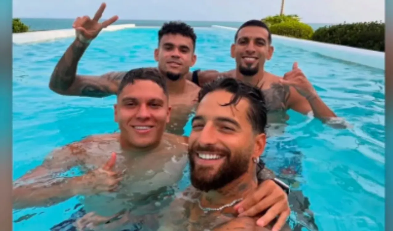 Quintero, Díaz, Maluma y Muñoz (Foto: Instagram / @luisdíaz19_)