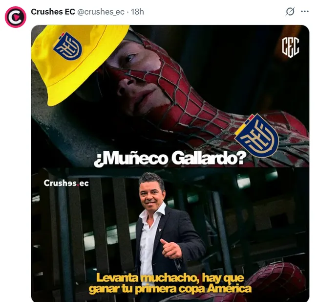 Los mejores memes de la posible llegada de Gallardo a Ecuador. (Captura de pantalla)