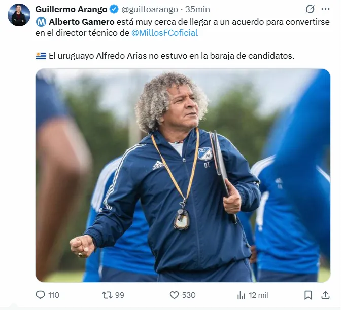 Alberto Gamero podría volver a Millonarios. (Captura de pantalla)