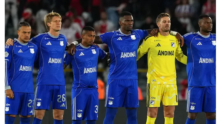 Jugadores de Millonarios vs. Santa Fe.