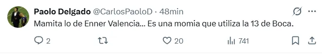 Los comentarios contra Enner Valencia. (Captura de pantalla)