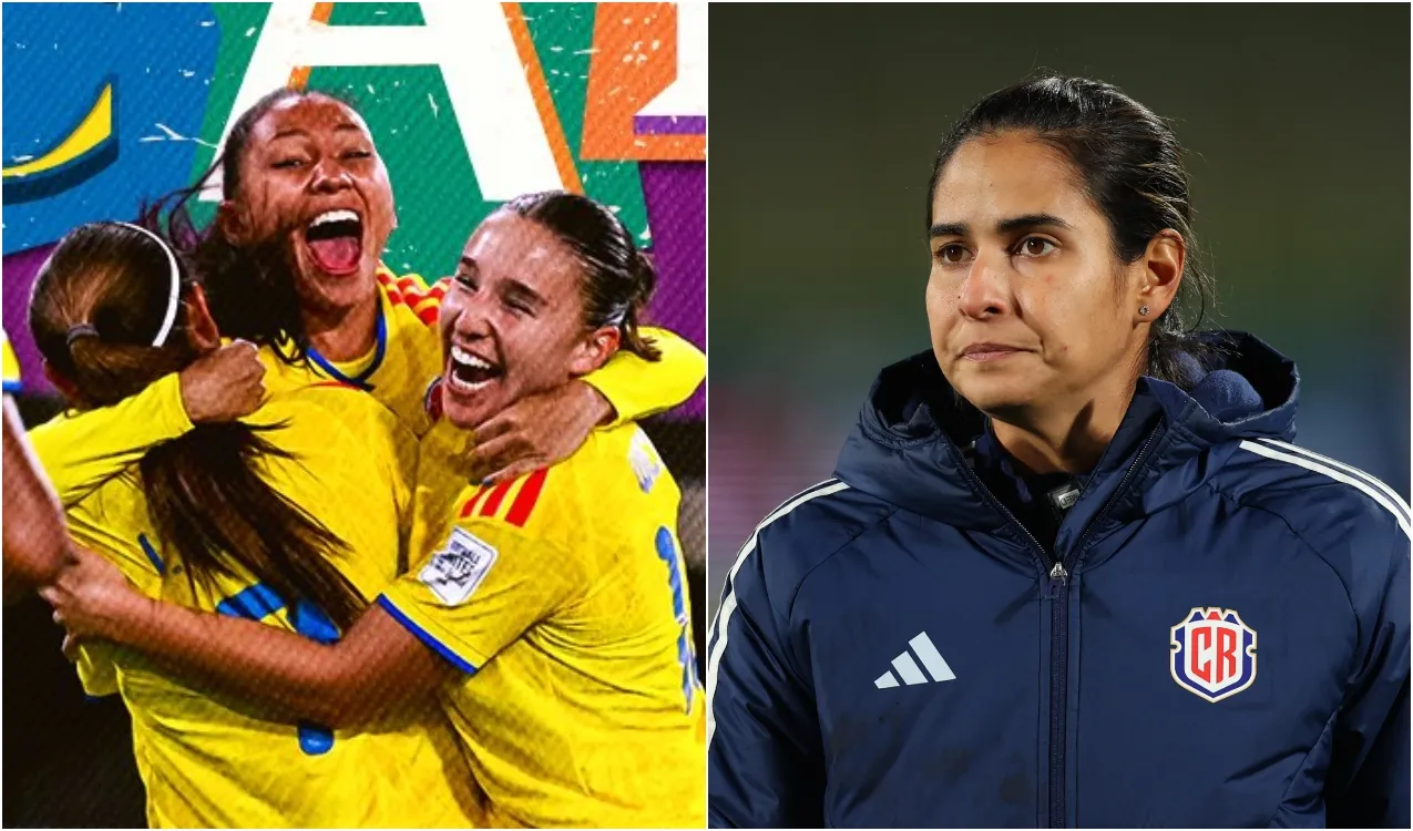 Jugadoras de Colombia Femenina Sub-20 y Patricia Aguilar. (Foto: X y Getty)