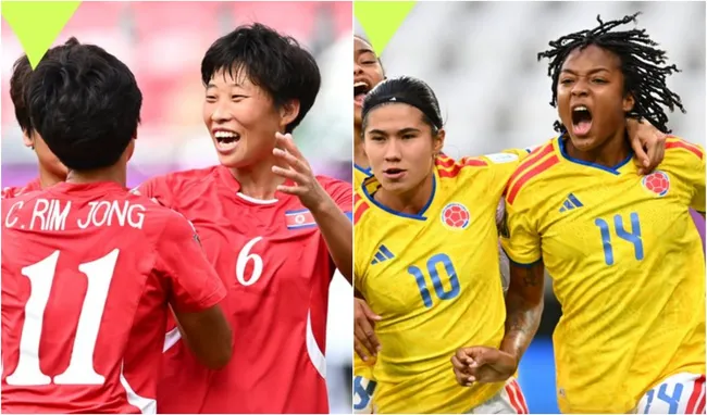 Corea del Norte y Colombia en el Mundial femenino Sub-20. (Foto: X / @FIFAWWC)