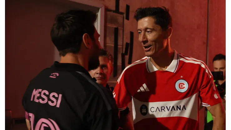 Lionel Messi y Robert Lewandowski.