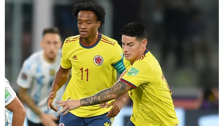 Juan Guillermo Cuadrado y James Rodríguez en la Selección Colombia.