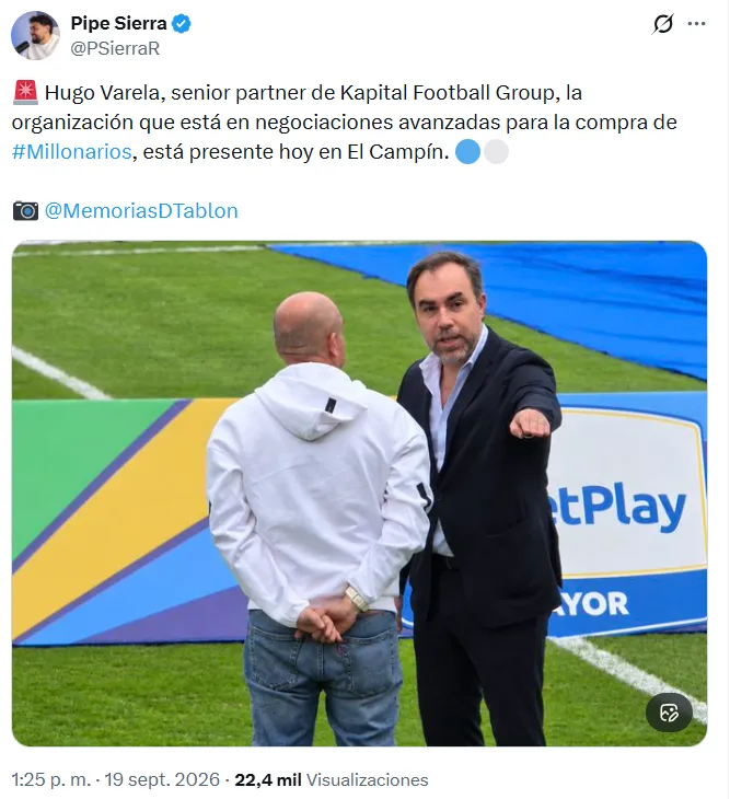 El grupo que quiere comprar Millonarios. (Captura de pantalla)