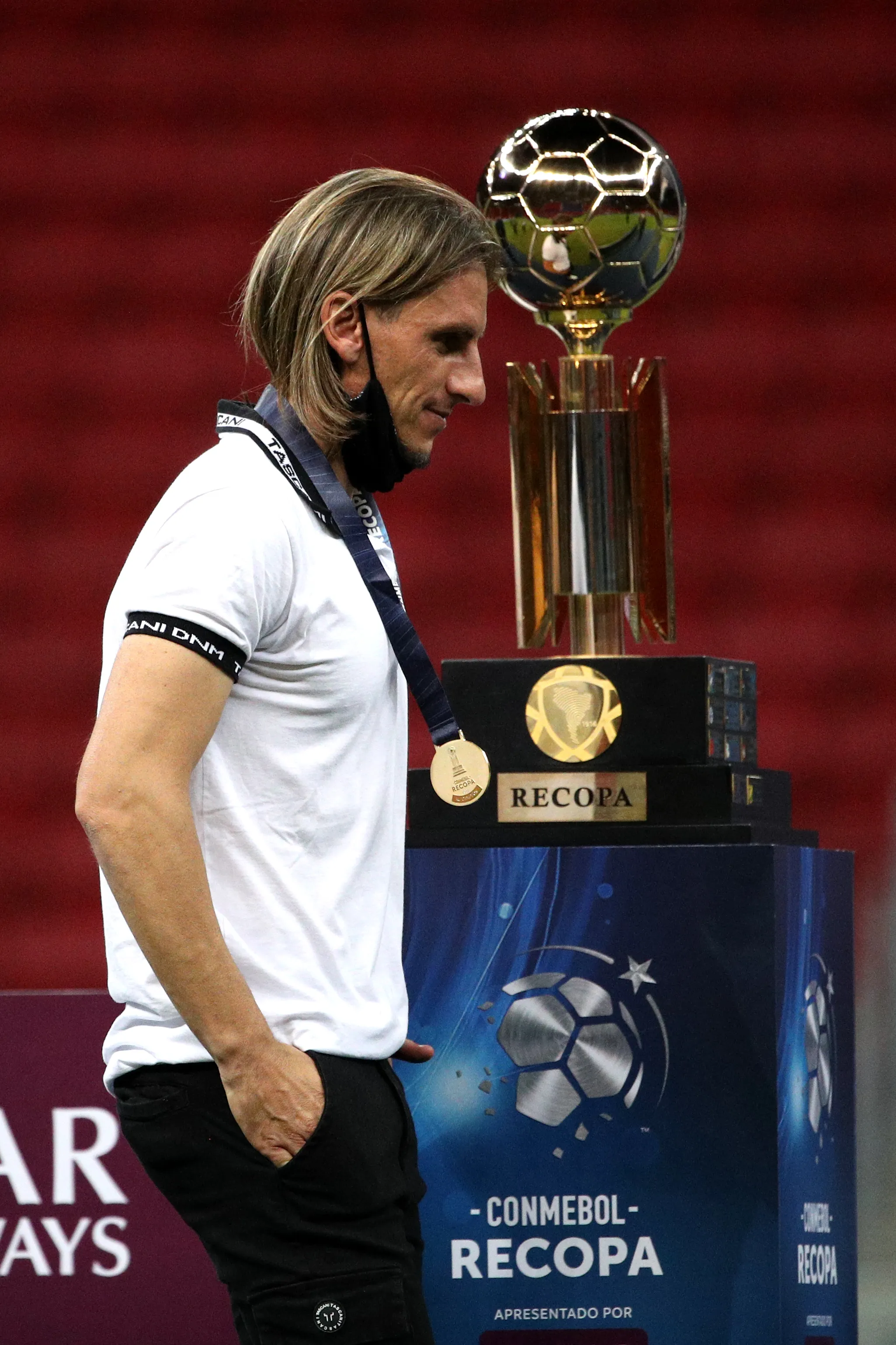 Sebastián Beccacece, campeón de la Recopa Sudamericana 2021. Foto: Getty.