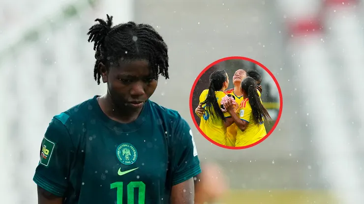 Kafayat Mafisere y jugadoras de Colombia en el Mundial Femenino Sub-20.