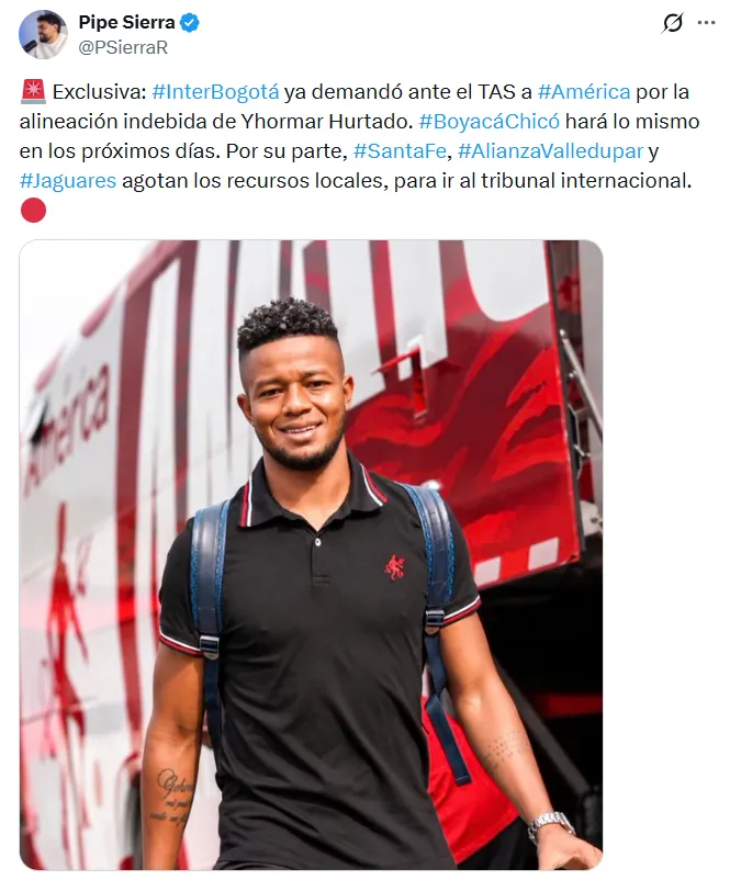 América de Cali ya fue demandado en el TAS. (Captura de pantalla)