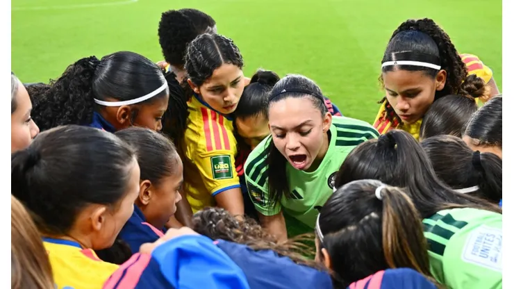 Jugadoras de Colombia vs. Corea del Norte.
