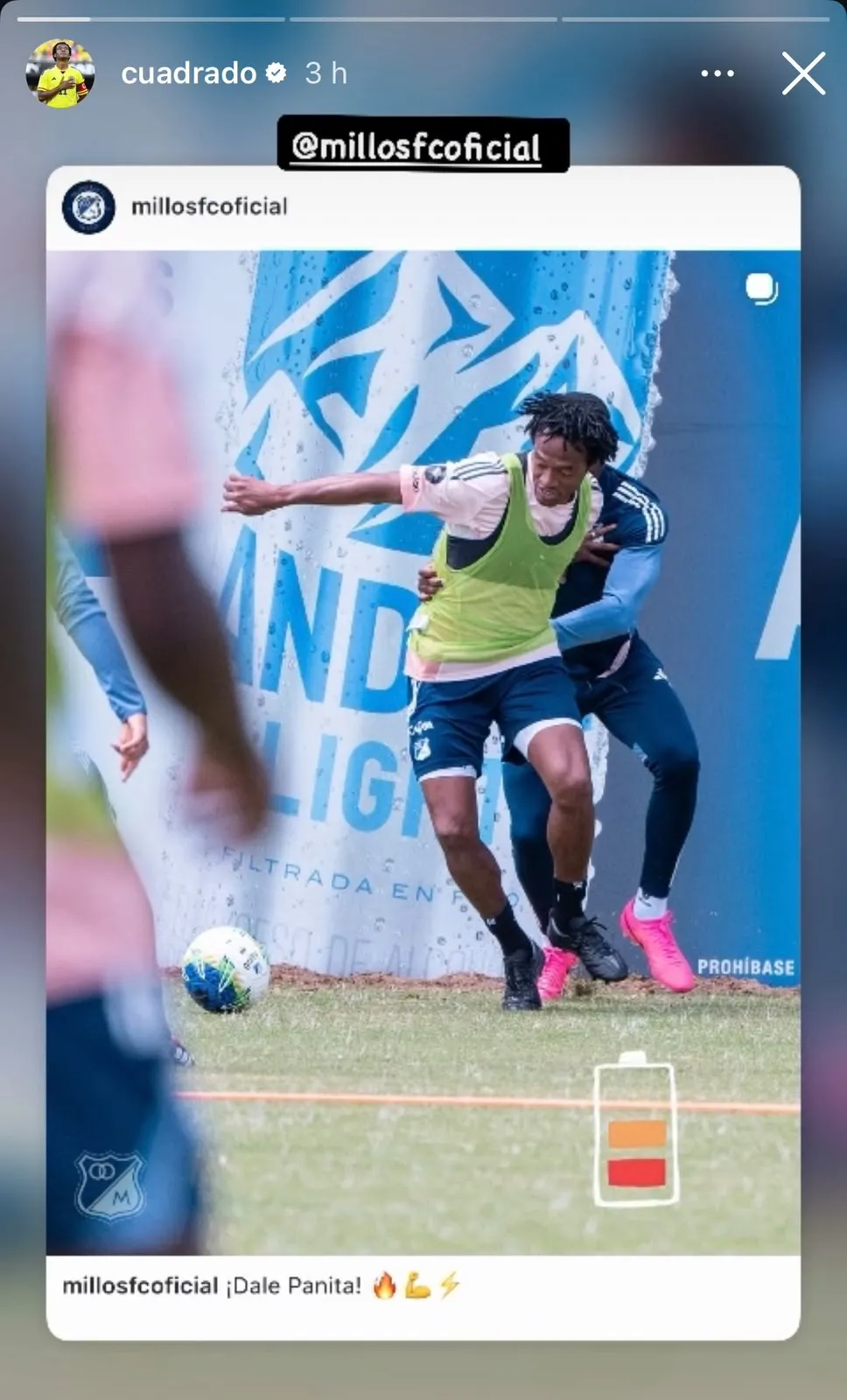 Post de Cuadrado. (Foto: IG / @cuadrado)