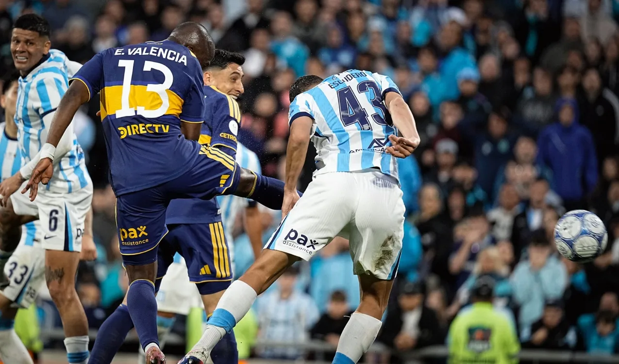 Uno de los goles de Valencia vs. Racing. (Foto: X / @BocaJrsOficial)