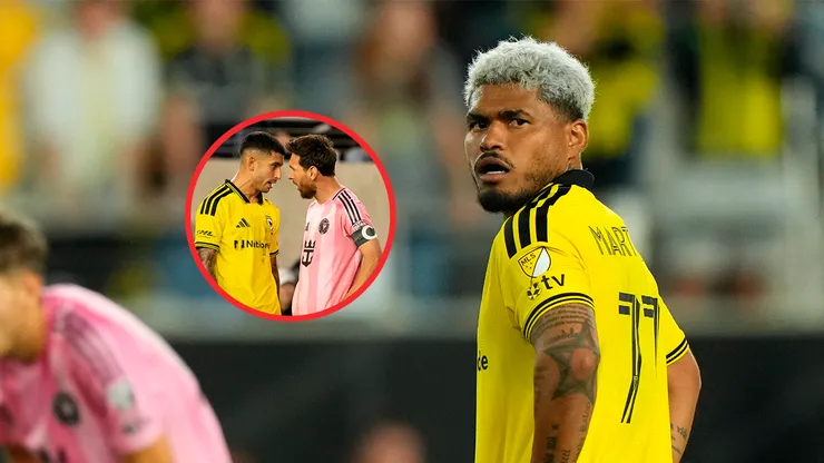 Santiago Rodríguez, Leo Messi y Josef Martínez.