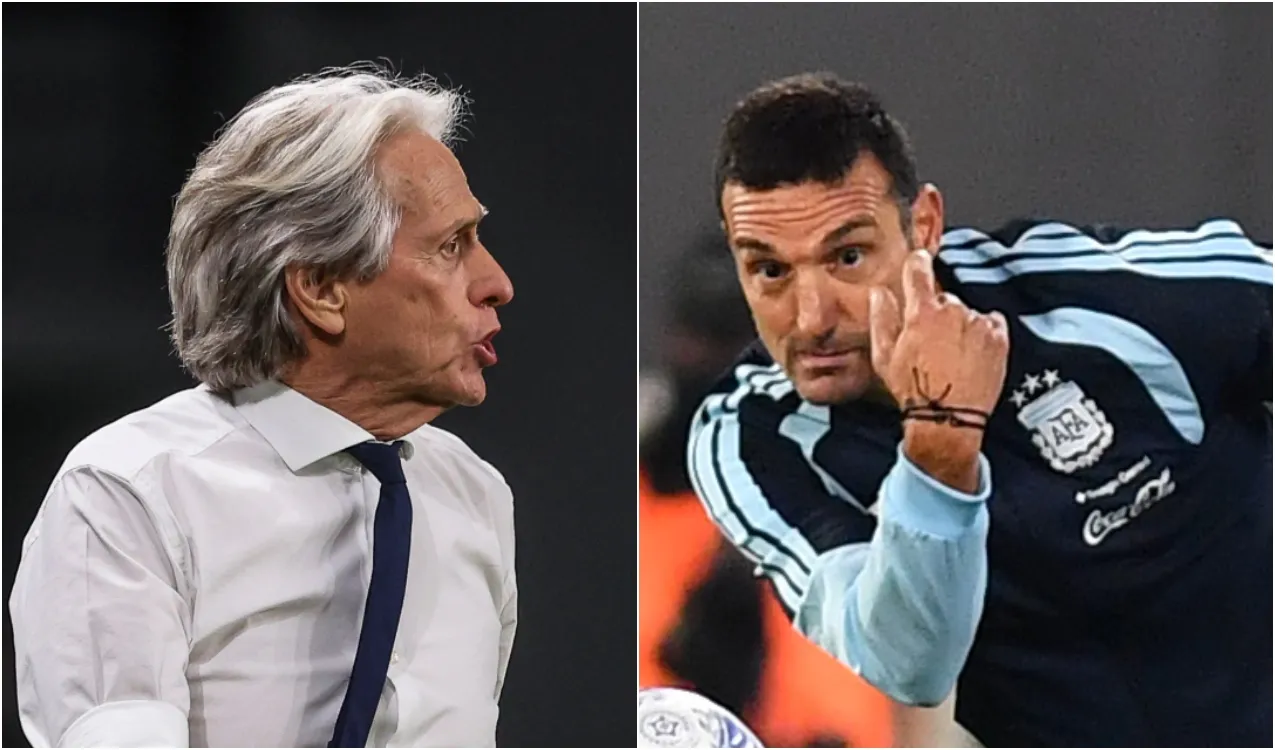 Jorge Jesus y Lionel Scaloni. (Foto: Getty)