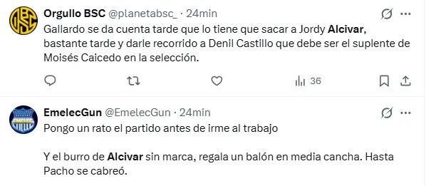 Alcívar fue muy criticado por los hinchas. (Captura de pantalla)