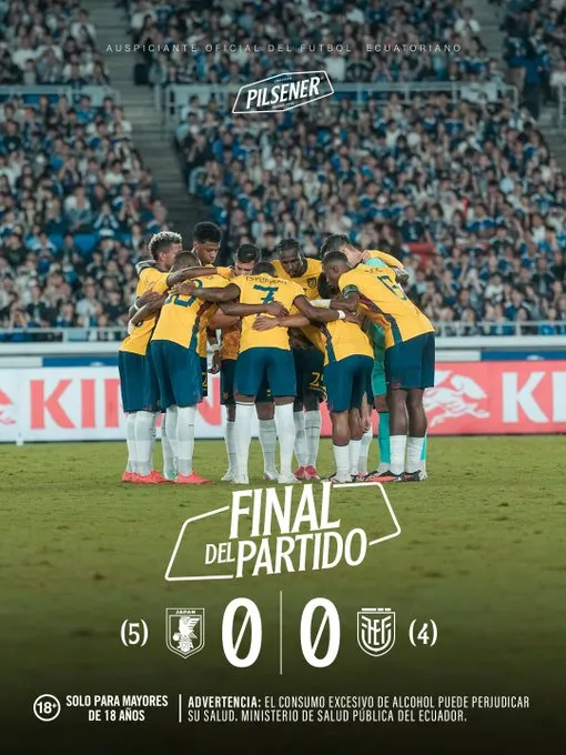 Ecuador empató contra Japón en los 90 minutos.