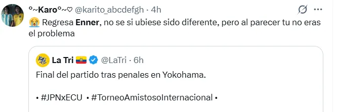 Algunos de los comentarios para Enner Valencia. (Captura de pantalla)