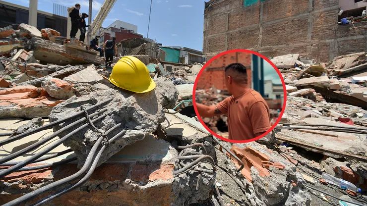 Imagen del terremoto en Pereira y el exjugador colombiano, Jhonny Vásquez.