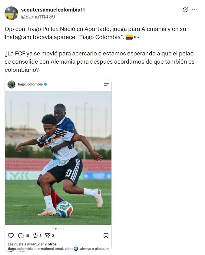 Alemania le ganaría un convocado a Colombia. (Foto: Captura de pantalla)