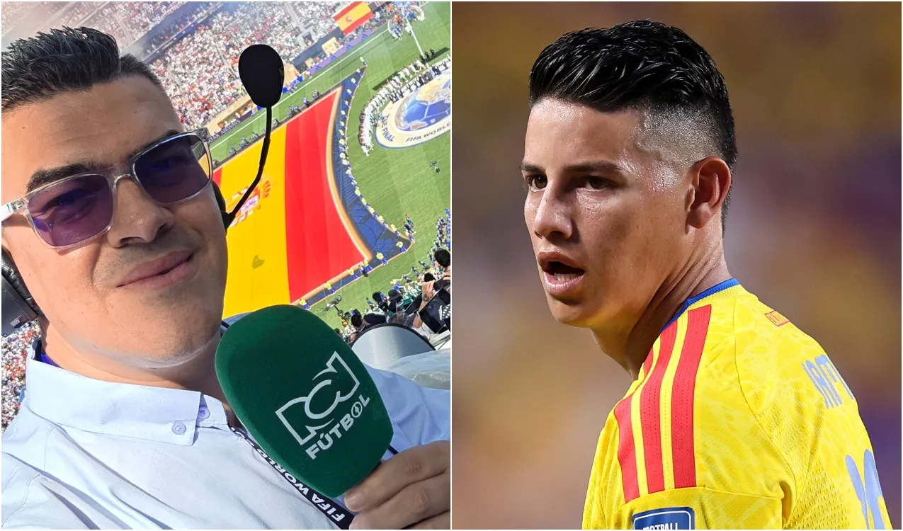 Eduardo Luis López y James Rodríguez. (Foto: X @EduardoLuisFut / Getty)