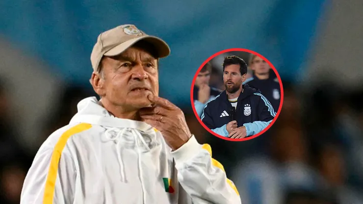 Gernot Rohr y Lionel Messi.