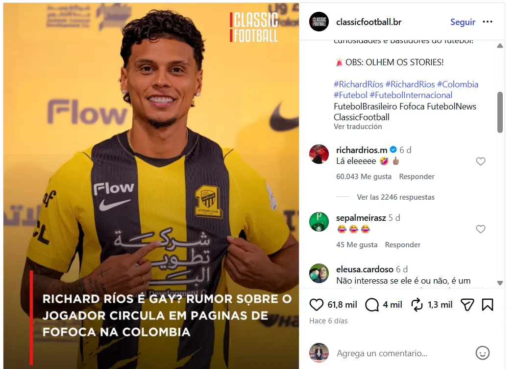 Richard Ríos no duda y responder a los rumores. (Captura de pantalla)