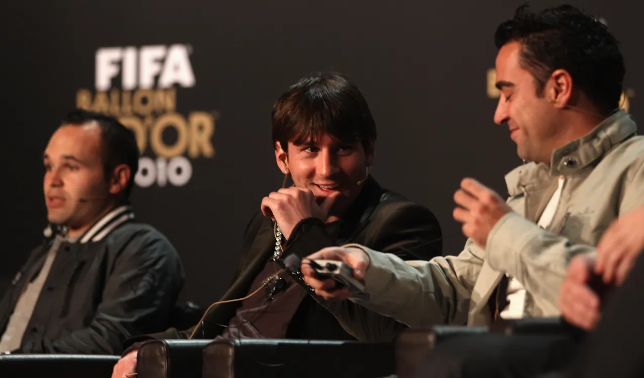 Iniesta, Messi y Hernández. (Foto: Getty)