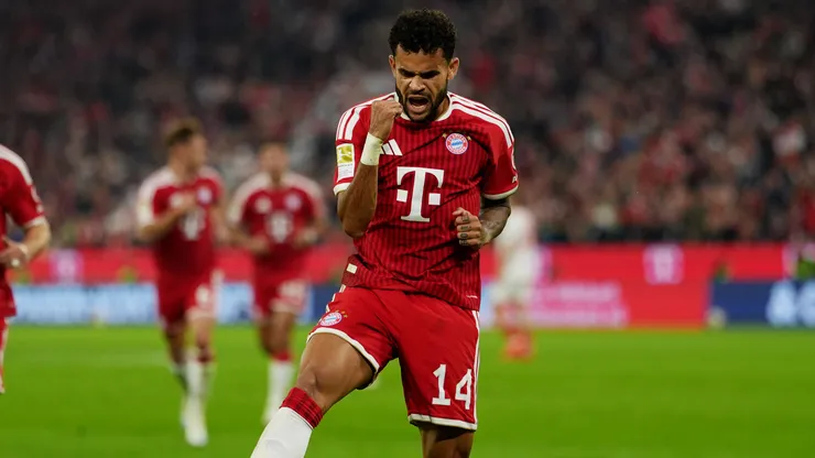 El gesto de Luis Díaz cuando anotó su gol con Bayern Múnich.