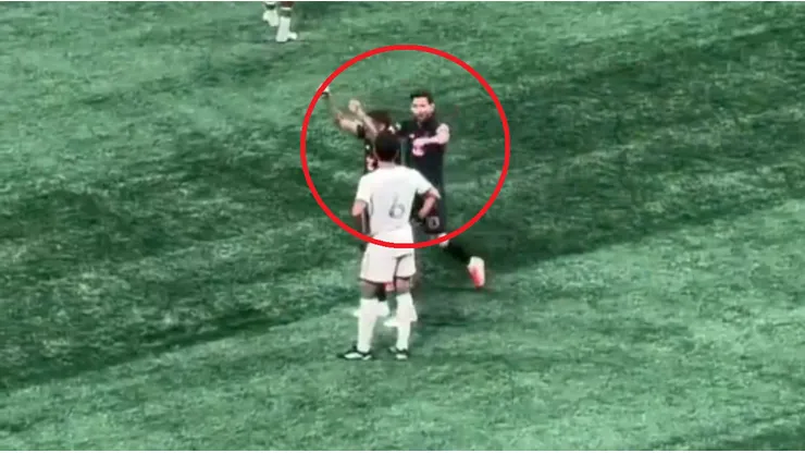 Junior Alonso, Rodrigo De Paul y Lionel Messi.