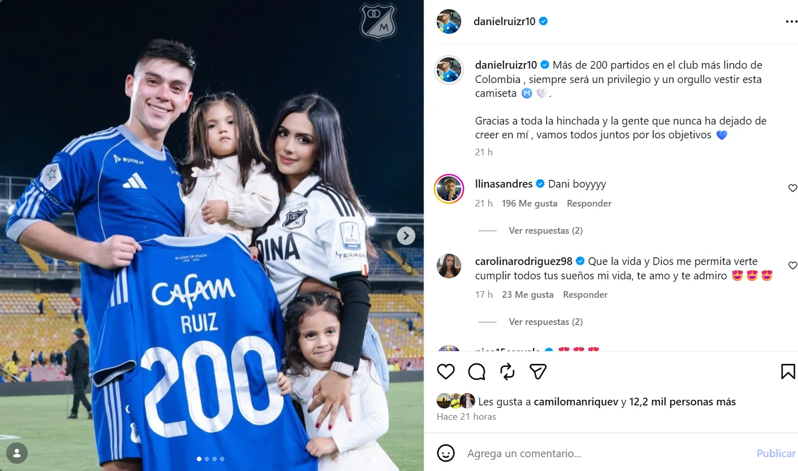 Post de Ruiz. (Foto: IG)