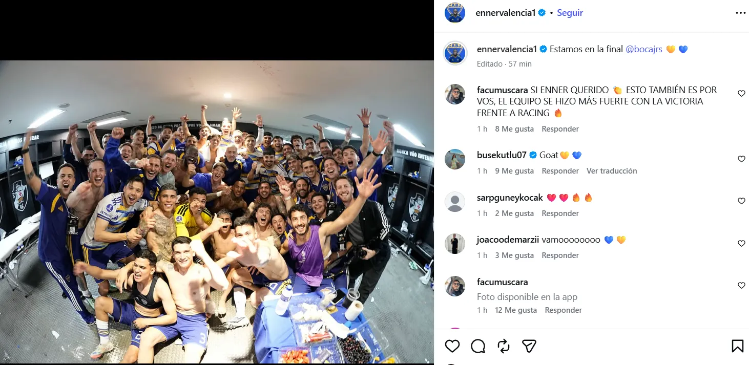 La publicación de Enner Valencia. (Foto: Captura de pantalla)