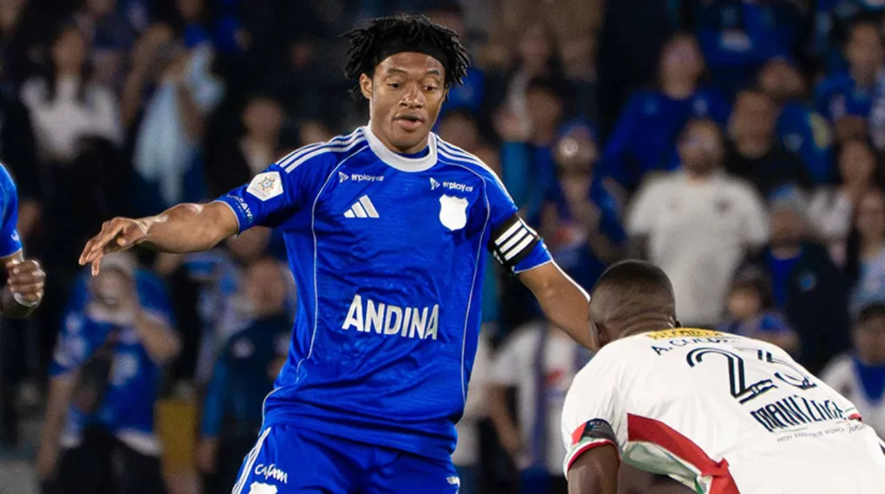Cuadrado en Millonarios vs. Once Caldas. (Foto: X / @MillosFCoficial)