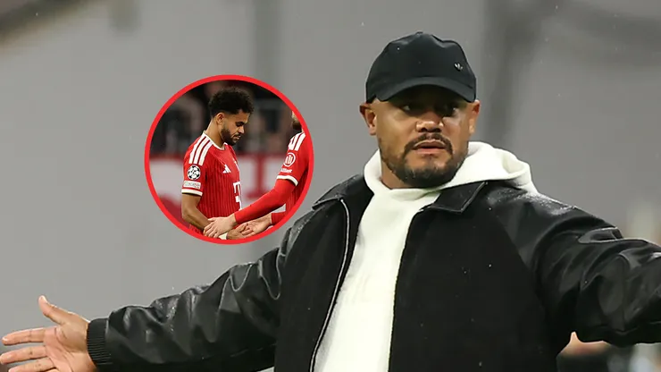 Luis Díaz y Vincent Kompany en Champions League.