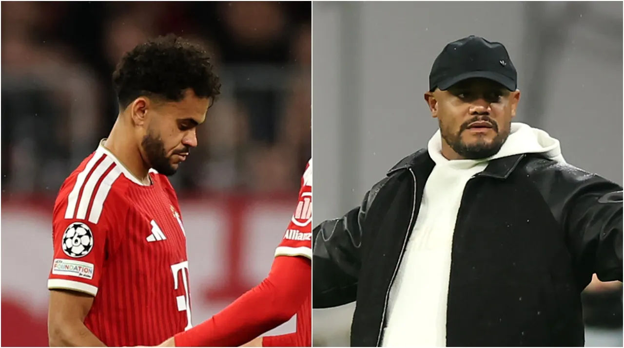 Luis Díaz y Vincent Kompany. (Foto: Getty)