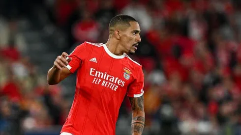LISBON, PORTUGAL - APRIL 11: Gilberto of SL Benfica in action during the UEFA Champions League quarterfinal first leg match between SL Benfica and FC Internazionale at Estadio do Sport Lisboa e Benfica on April 11, 2023 in Lisbon, Portugal. (Photo by Octavio Passos/Getty Images)