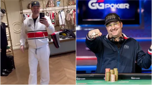 Phil Hellmuth comprou novo agasalho com dinheiro de 'vaquinha' (Fotos: Reprodução Twitter oficial Phil Helmuth @phil_hellmuth e Hayley Hochstetler/PokerNews)