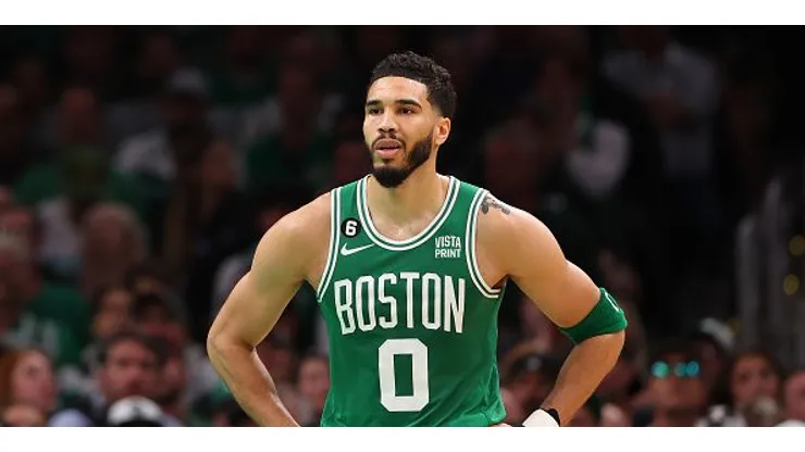 Tatum falou sobre a lesão que sofreu no jogo 7. Créditos: Maddie Meyer/Getty Images