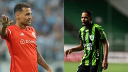 Alan Patrick pelo Internacional. Foto: Pedro H. Tesch/AGIF Everaldo pelo América-MG Foto: Alessandra Torres/AGIF