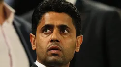 BRUSSELS, BELGIUM - OCTOBER 18: Nasser Al-Khelaifi during the UEFA Champions League group B match between RSC Anderlecht and Paris Saint-Germain at Constant Vanden Stock Stadium on October 18, 2017 in Brussels, Belgium. (Photo by Dean Mouhtaropoulos/Getty Images)