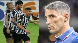 Foto Esq.: Fernando Moreno/AGIF e Foto Dir.: Lucas Emanuel/AGIF - Vojvoda e jogadores do Atlético Mineiro
