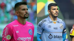 Marcos Felipe pelo Bahia. Foto: Walmir Cirne/AGIF João Paulo pelo Santos. Foto: Abner Dourado/AGIF