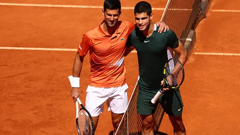 Djokovic e Alcaraz, os principais nomes da chave masculina. Créditos: Clive Brunskill/Getty Images