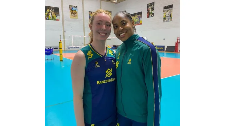 Julia Bergmann e Ana Cristina se destacaram em amistoso. Reprodução/InstagrAm oficial da CBV