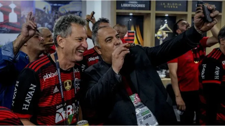 Marcos Braz e Rodolfo Landim, do Flamengo - Foto: Marcelo Cortes/Flamengo