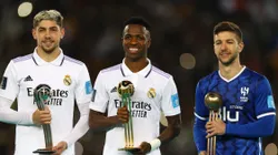 (Photo by Michael Steele/Getty Images) - Vietto ao lado de Valverde e Vini Jr. no Mundial de Clubes