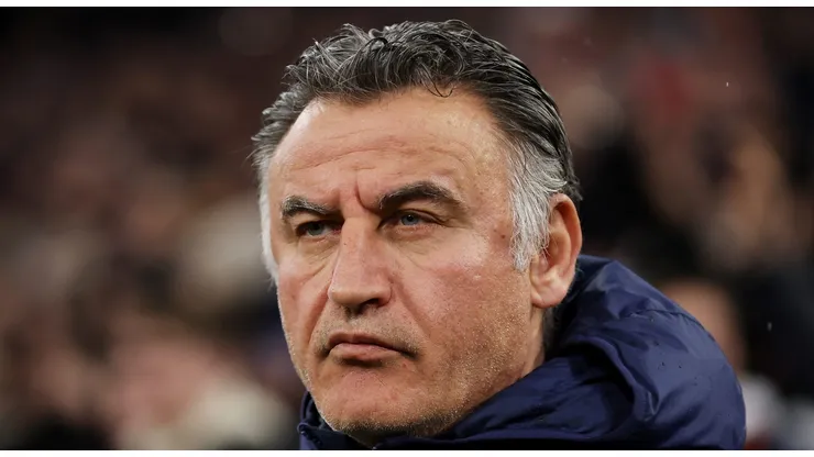 Christophe Galtier, técnico do Paris Saint-Germain, observa partida contra o Bayern de Munique na Champions League Foto - Alex Grimm/Getty Images