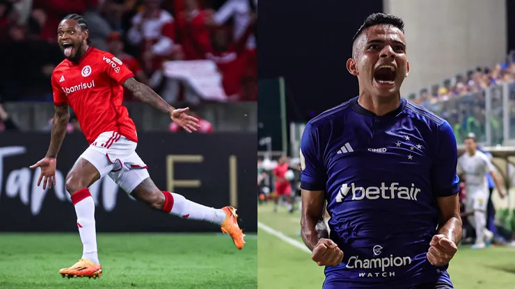 Foto: Maxi Franzoi/AGIF- Luiz Adriano pelo Internacional. Foto: Gilson Junio/AGIF- Bruno Rodrigues pelo Cruzeiro.