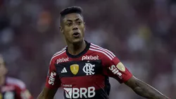 Bruno Henrique, do Flamengo, comemora seu gol durante partida contra o Aucas no Maracanã pela Libertadores 2023. Foto: Alexandre Loureiro/AGIF