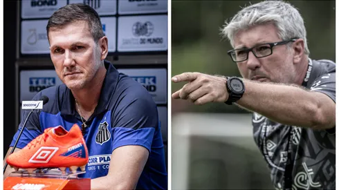 Montagem: fotos de Raul Baretta e Ivan Storti/Santos FC - Turra acena utilizar Patati, que vinha sem espaço com Odair no Peixe
